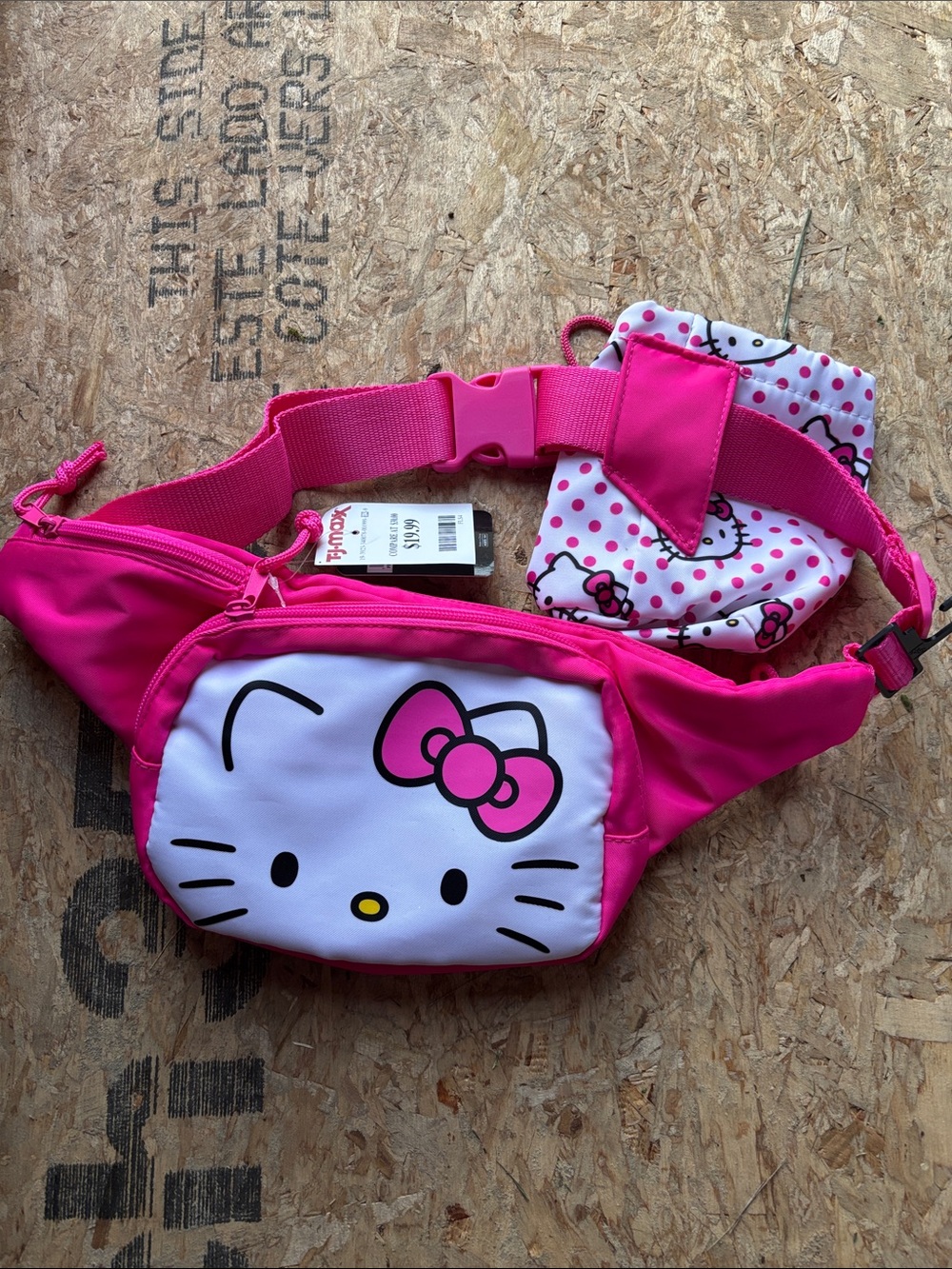 Hello Kitty Hot Pink Waist Bag with Polka Dot Pouch
